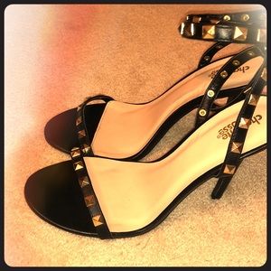 Gold studded heels